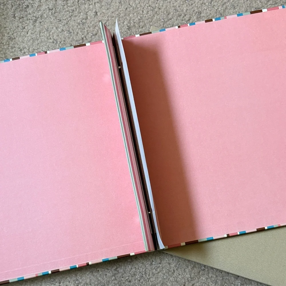 2 Striped and Beige Scrapbook Albums